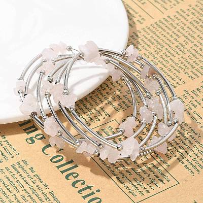 Gemstone Chip Warp Bracelets BJEW-JB01517-01-1