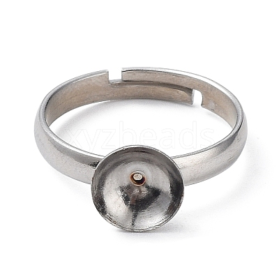 Tarnish Resistant Adjustable 304 Stainless Steel Finger Rings Components STAS-E163-97P-1
