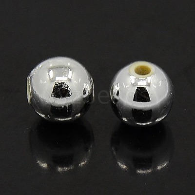 Plating Plastic Acrylic Round Beads PACR-L003-14mm-S-1
