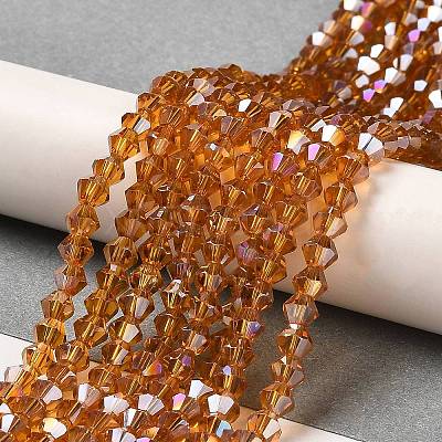 Transparent Electroplate Glass Beads Strands EGLA-A039-T4mm-B28-1