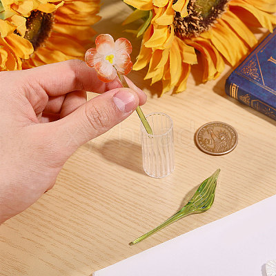 2Pcs Glass Flower Display Decorations AJEW-CO0001-04B-1