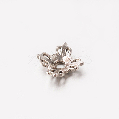4-Petal Tibetan Style Alloy Bead Cap X-TIBE-O004-35AS-LF-1