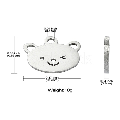 304 Stainless Steel Charms STAS-CJC0008-10P-03-1