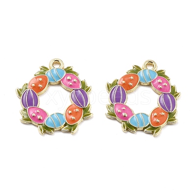 Easter Alloy Enamel Pendants X-ENAM-E360-01G-04-1
