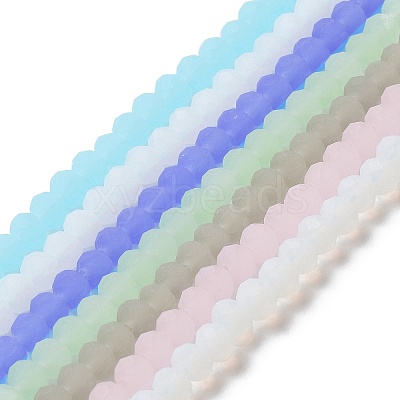 Imitation Jade Solid Color Glass Beads Strands EGLA-A034-J6mm-MD-M-1