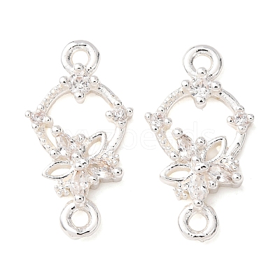 Brass Pave Clear Cubic Zirconia Connector Charms CU-CBAEC99-10S-1