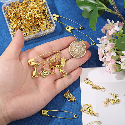 12Pcs 4 Styles Alloy Pendant Locking Stitch Markers HJEW-PH02471-1