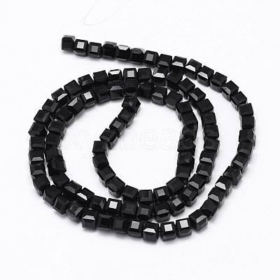 Faceted Cube Glass Bead Strands EGLA-E041-5mm-A04-1