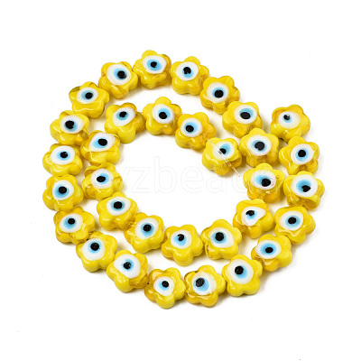 Handmade Evil Eye Lampwork Beads Strands LAMP-N029-008G-1