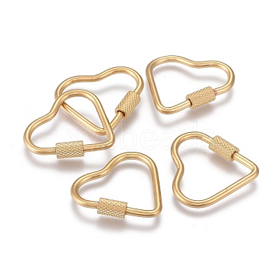304 Stainless Steel Screw Carabiner Lock Charms ZIRC-F255-060G-1