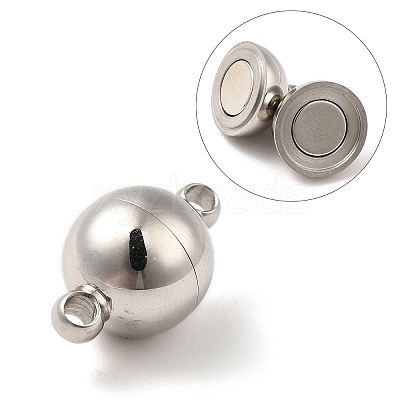 Tarnish Resistant 304 Stainless Steel Magnetic Clasps with Loops STAS-E049-13A-1