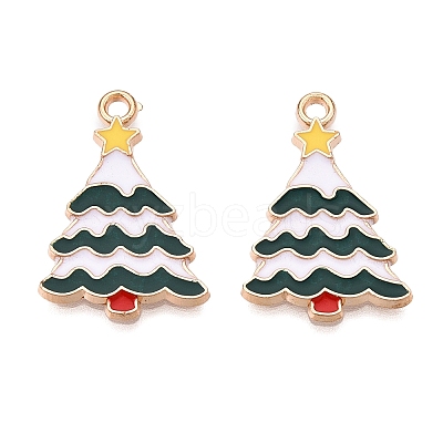 Christmas Theme Alloy Enamel Pendants ENAM-T020-10I-1
