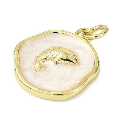 Ocean Theme Brass Enamel Pendants KK-H270-06G-05-1