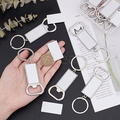 Sublimation Blanks Keychains Zinc Alloy Bottle Opener Blank Key Rings KEYC-PH0001-39P-1