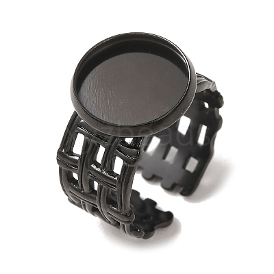 Woven Bezel 304 Stainless Steel Cuff Ring Components SA-CBAD8FA-01EB-03-1