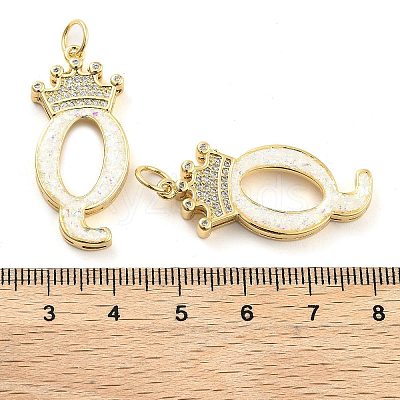 Brass Micro Pave Clear Cubic Zirconia Pendants KK-G498-01Q-02-1