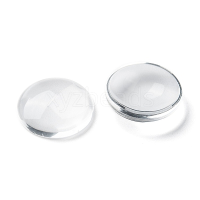 Transparent Glass Cabochons X-GGLA-R026-18mm-1