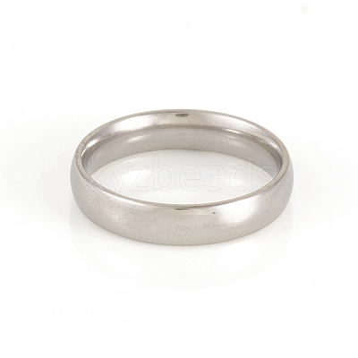 Tarnish Resistant 201 Stainless Steel Plain Band Rings RJEW-G107-4mm-6-P-1