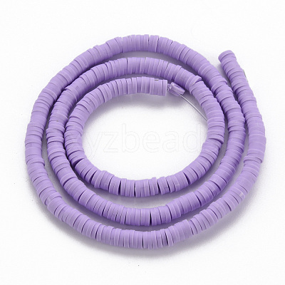 Handmade Polymer Clay Bead Strands X-CLAY-T002-4mm-57-1