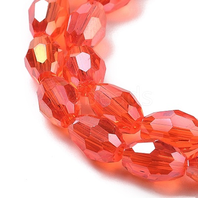 Transparent Electroplate Glass Beads Strands EGLA-A037-T6x8mm-B09-1
