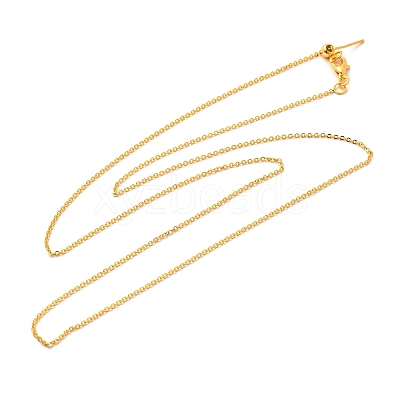 1mm Rack Plating Brass Cable Chain Adjustable Slider Necklaces for Women Men MAK-L044-04G-1