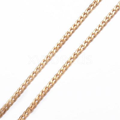 304 Stainless Steel Curb Chain Necklaces NJEW-P147-05G-1