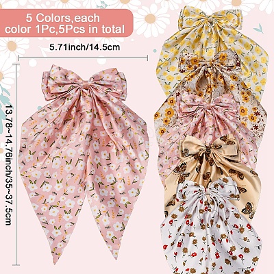 5Pcs 5 Colors Cloth Snap Hair Clips PHAR-SP0001-21-1