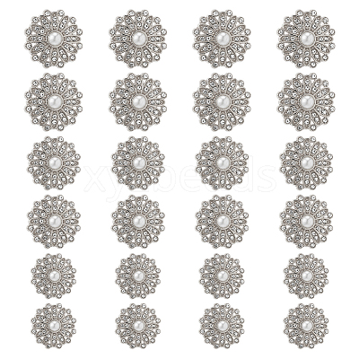 24Pcs 3 Styles Alloy Rhinestone Shank Buttons BUTT-HS0001-05P-1