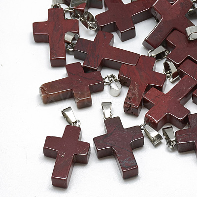 Natural Red Jasper Pendants G-T080-10-1