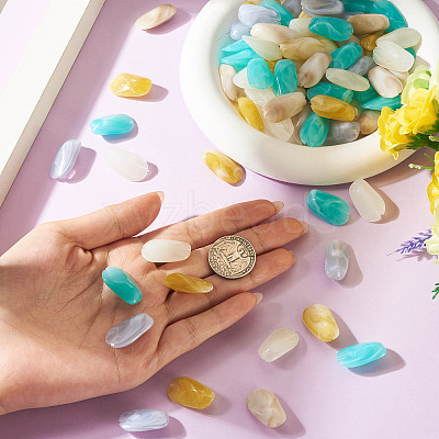 100Pcs 5 Colors Opaque Acrylic Beads OACR-TA0004-98-1