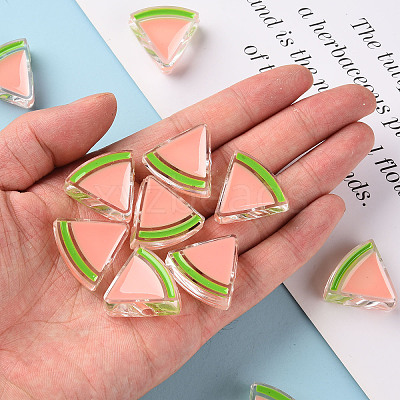 Transparent Enamel Acrylic Beads TACR-S155-001C-1
