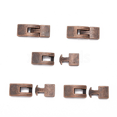 Tibetan Style Snap Lock Clasps TIBE-LF11313Y-R-LF-1