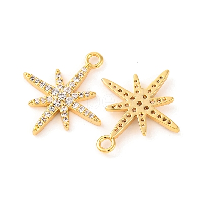 Brass Micro Pave Clear Cubic Zirconia Pendants KK-U017-10B-G-1