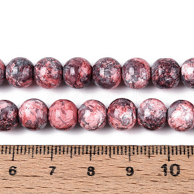 Baking Paint Glass Beads Strands DGLA-N016-8mm-04-1