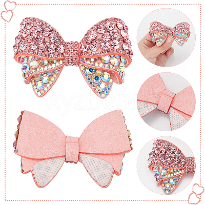 2Pcs Polyester Bowknot Shoe Decoration AJEW-FG0003-77-1