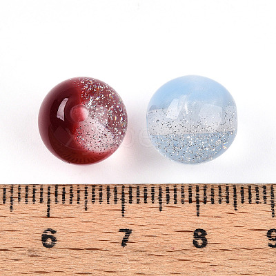 Two Tone Transparent Resin Beads RESI-N042-12mm-07-1