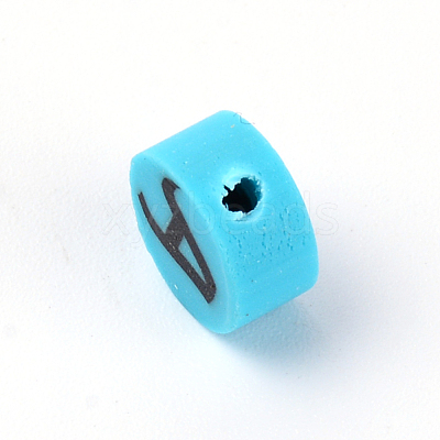 Handmade Polymer Clay Alphabet Beads CLAY-WH0004-03-1