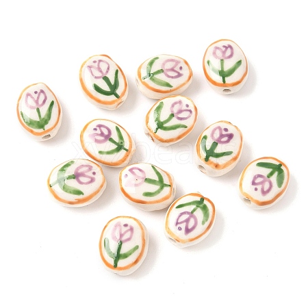 Tulip Flower Handmade Porcelain Beads X1-LAMP-D303-06A-1