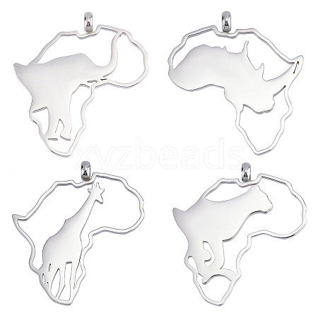 Unicraftale 4Pcs 4 Style 304 Stainless Steel Pendants STAS-UN0034-49-1