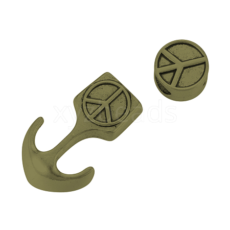 Tibetan Style Alloy Hook Clasps X-TIBE-Q066-28AB-NR-1
