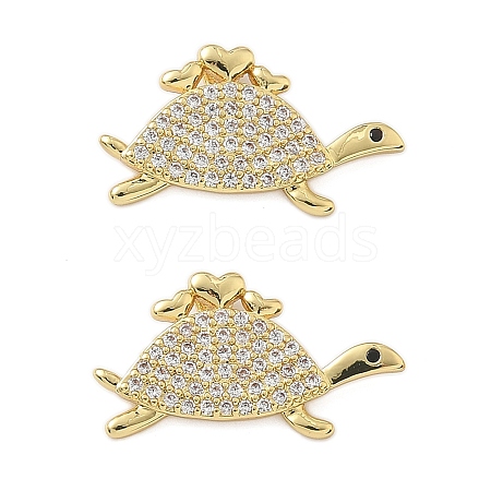 Brass Micro Pave Cubic Zirconia Pendants KK-P325-36G-1
