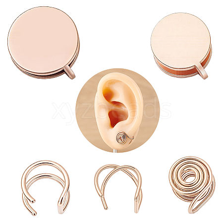 16Pcs 4 Styles 304 Stainless Steel Cuff Earrings EJEW-HS0001-37-1