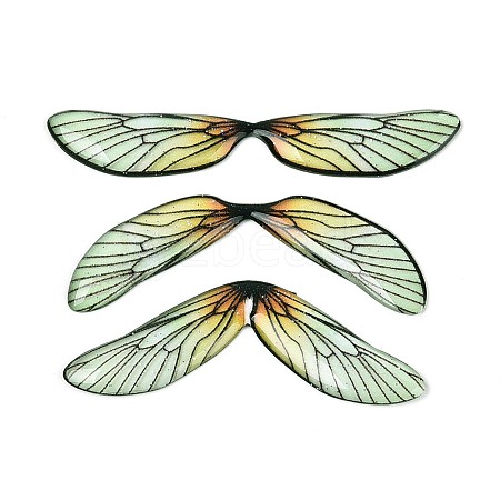 3Pcs Transparent Epoxy Resin Butterfly Wings Cabochons RESI-N045-11A-1