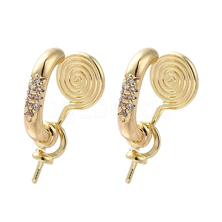 Brass with Cubic Zirconia Ear Cuff Findings KK-Q048-22G-1