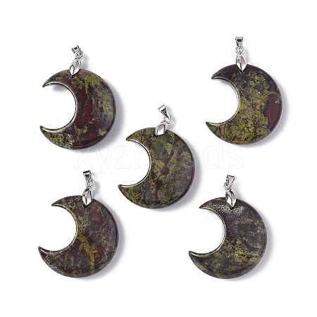 Natural Dragon Blood Jasper Pendants G-Z022-04J-1