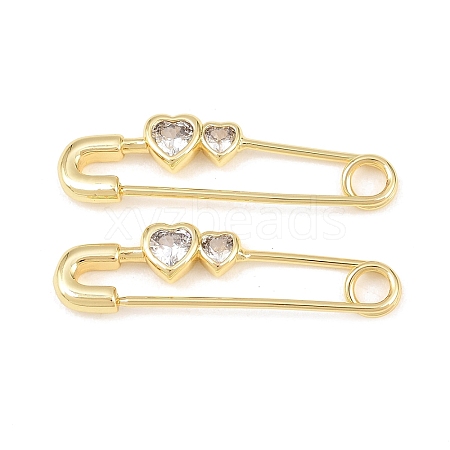 Brass Micro Pave Cubic Zirconia Pendants KK-C162-048G-1