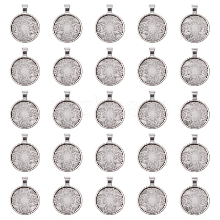 Alloy Pendant Cabochon Settings PALLOY-YW0001-69AS-1