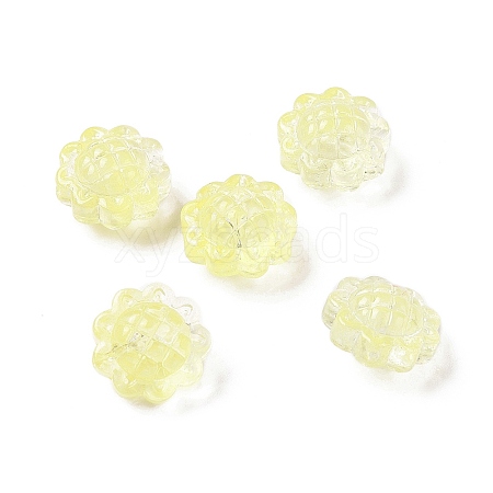 Transparent Spray Painted Glass Beads GLAA-I050-06J-1