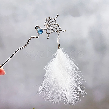 Alloy Feather Hair Sticks PW-WG65369-01-1