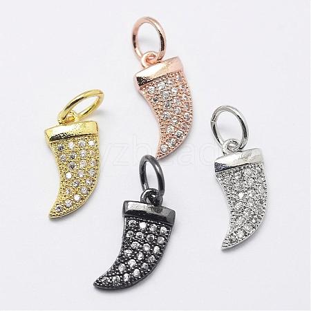 Brass Micro Pave Cubic Zirconia Charms ZIRC-F044-01-RS-1